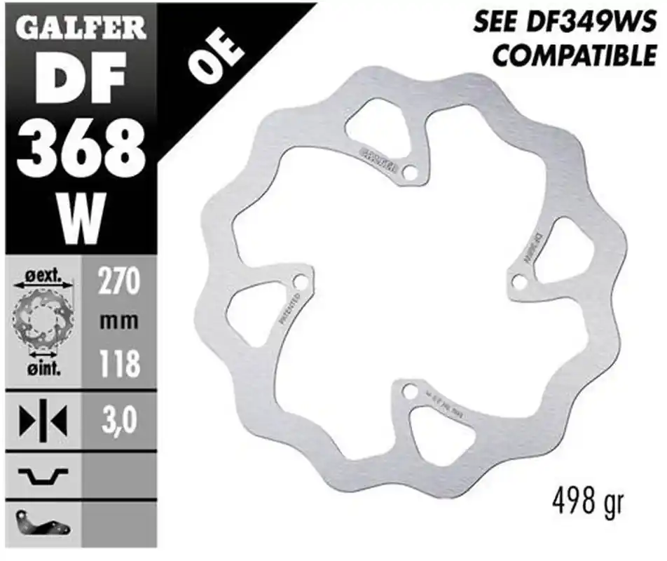 Časově Omezené GALFER přední brzdový kotouč SUZUKI RM 250Z 19-, RMX 450Z 18- WAVE (270X118X3mm)