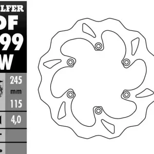 GALFER brzdový kotouč zadní YAMAHA YZ 125/250 02-17, YZF/WRF 250/426/450 02-15 WAVE (245X115X4mm) Pouze Dnes