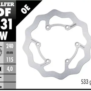 GALFER brzdový kotouč zadní YAMAHA YZ 250 22-, YZ 250F 21-, YZ 450F 20- WAVE (240X115X4mm) Nakupujte Hned