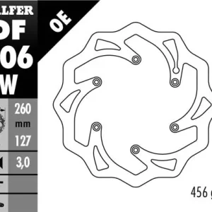 GALFER přední brzdový kotouč KTM SX/EX, HUSABERG,HUSQVARNA,GAS GAS WAVE (260X127X3mm) (vzor KTM) Doprava Zdarma