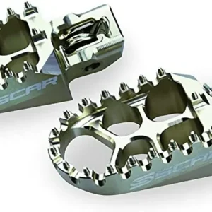 SCAR závodní stupačky řidiče hliníkové KAWASAKI KXF 06-17, KXF 450 07-17, CRF 250 02-17 barva titanová Limitovaná Edice